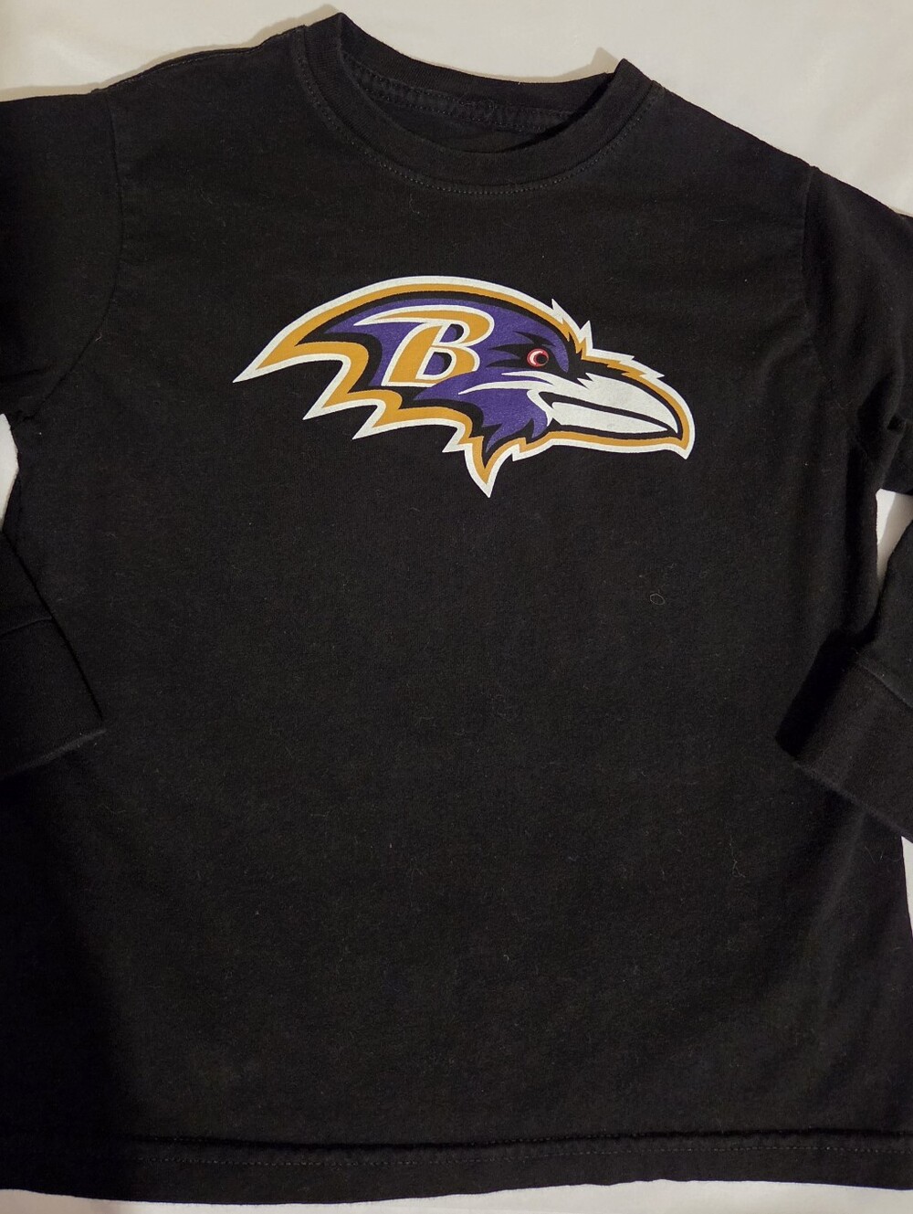 Baltimore Ravens Black Logo Long-Sleeve Boy's 5/6